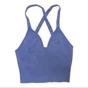 Blue Washed Free People Good Karma Crop #1